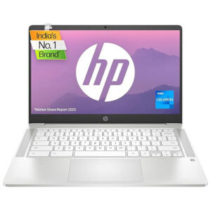 HP Chromebook x360, Intel Celeron N4120, 14-inch (35.6 cm), HD, 4GB LPDDR4, 64GB eMMC, Intel UHD Graphics, Thin & Light, Dual Speakers, BrightView Display (Chrome 64, White, 1.49 kg), ca0505TU