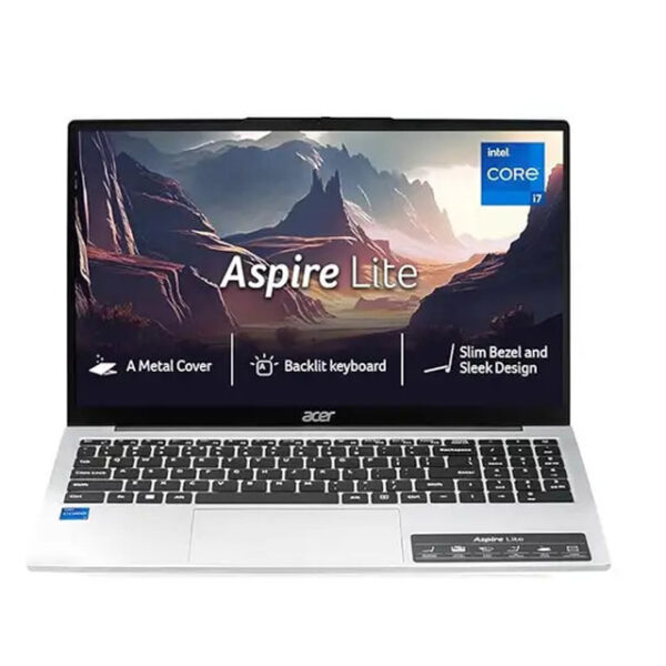 Acer Aspire Lite, 13th Gen, Intel Core i7-13620H Processor, 16 GB RAM, 1 TB SSD, Full HD IPS, 15.6"/39.62 cm, Windows 11 Home, MSO, Pure Silver, 1.70 kg, AL15-52H, Backlit keyboard, Thin and Light Laptop