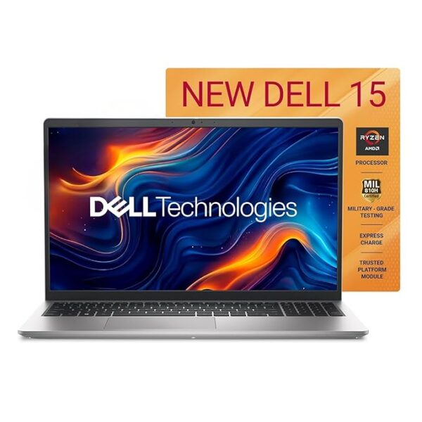 Dell 15, AMD Ryzen 7-7730U, 16GB DDR4, 512GB SSD, FHD, 15.6"/39.6cm, Windows 11, MSO-24, Platinum Silver, 1.63Kg, [Dell 15], 120Hz 250nits, AMD Radeon Graphics, Standard Keyboard, Thin & Light, Laptop